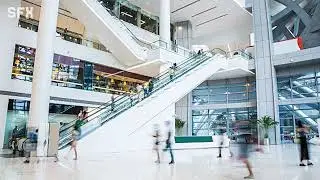 Shopping mall ambience sound people walking and everything