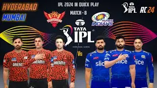 IPL 2024 in Quick Play Real Cricket™ 24 || SRH vs MI || Match - 8 || RC24 New Patch