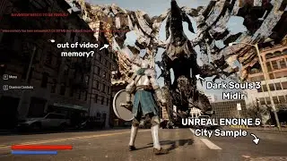 UE5  - Dark Souls 3 Midir in Unreal Engine 5 City Sample (RTX 2060)