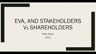 EVA, stakeholders and shareholders