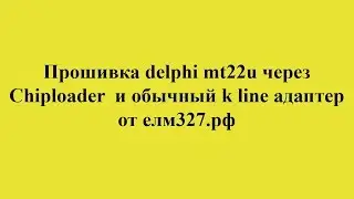 Chiploader прошивка delphi mt22u