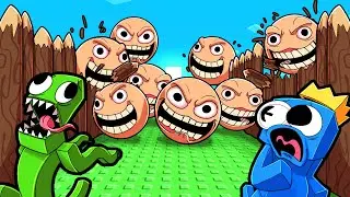 GIANT EVIL FACES vs RAINBOW FRIENDS! (Roblox GEF)