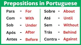 17 Most Common Portuguese Prepositions