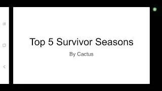Top 5 Survivor Seasons (Reality Week Day 6)