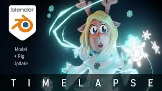 Creating Dark World Noelle from DELTARUNE in 3D - [Blender Rig Update Timelapse]