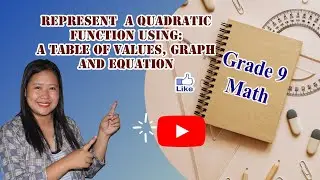 Represent  A Quadratic Function Using Table of Values, Graph and Equation