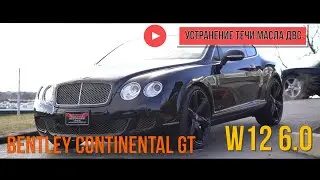 Bentley Continental GT W12 6.0L устранение течи масла, демонтаж ДВС