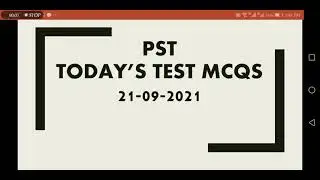Today's PST Test MCQs