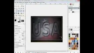 1 Урок по GIMP Метал буквы на фоне флага