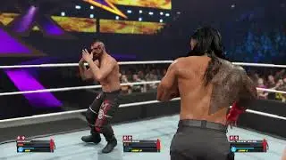 Roman Reigns SPEARS Jon Moxley & Seth Rollins - WWE 2K23