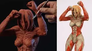 Sculpting FEMALE TITAN |  Attack On Titan [ Shingeki No Kyojin ]