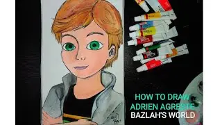 HOW TO DRAW ADRIEN AGRESTE FROM MIRACULOUS || WATERCOLOR || BAZLAH'S WORLD