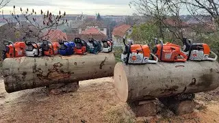 Chainsaws battle Stihl MS 881, MS 880, MS 661, MS 462, Husqvarna 3120xp, 395xp, 390xp, Makita 7900..