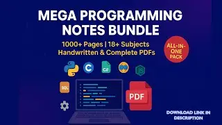 💻 Programming Notes Bundle PDF | C, C++, Python, Java, HTML, SQL & More | Handwritten All Subjects