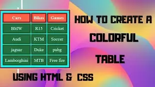 HOW TO CREATE A COLOR CHANGING TABLE | USING HTML & CSS