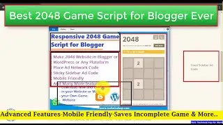 Best 2048 Game Script [ Updated ] | Mobile Friendly | Save Incomplete Game & Many Advanced Features