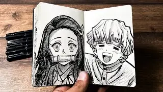 [ASMR] Drawing ZENITSU ⚡️🥰 (Real Time) - Demon Slayer