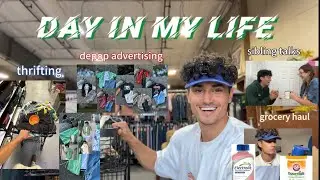 Spend a FULL DAY w/ me (FIRST vlog, thrifting, depop work, grocery haul, sibling talks)