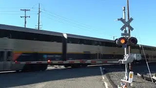 Amtrak CDTX Train 524 Capitol Corridor East- *2 New LEDs* Batavia Rd. Railroad Crossing Vacaville CA