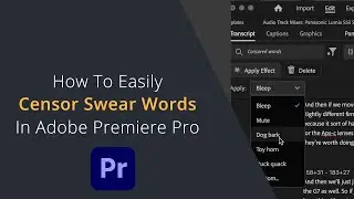 How To Easily Bleep Out or Mute Inappropriate Swear / Curse words In Premiere Pro In One Click
