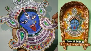 Face of Maa Kali-Newspaper Winnowing Fan (Kulo) Wall Hanging | Kali Puja Special Craft | CRAFTSWOMAN