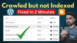 Crawled but not indexed Error Fixed in Just 2 Minutes | Page Index issue kaise Fix kare
