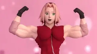 Female muscle cartoon Sakura Muscle Transformation