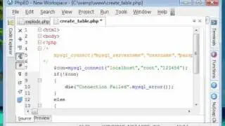 Php Tutorials-19-creating table in Mysql database using Php Script - www.vdesignourweb.com