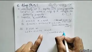 Definition of Ring ( R,+, . ) ; Algebra