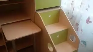 Угловой шкаф, стеллаж Зиг Заг и кровать Миллеон для детей
