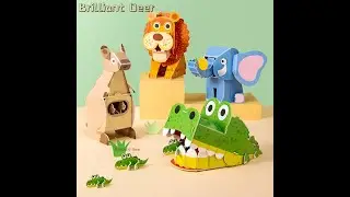 Cardboard Animal 3D Puzzles Jigsaw DIY Crafts Toys
