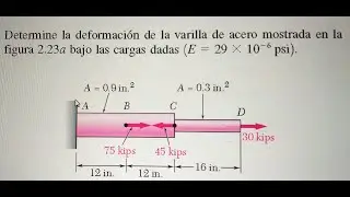 Deformacion de varilla bajo cargas (ejemplo 2.01)