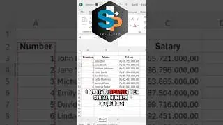 Update Serial Number Sequences Automatically #exceltips #skillpro00000 @skillpro00000