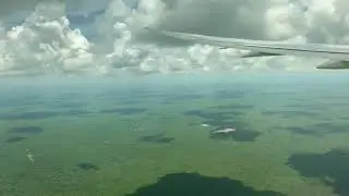 Airplane Landing in Cancun International Airport CUN
