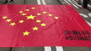 831香港游行，示威者竟改中国国旗为赤纳粹