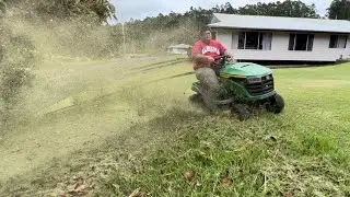 Elderly Ladies Overgrown Yard Cut For Free  #overgrown #lawncare #lawnmower #yardwork #echotools