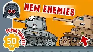 Zombies and New Enemies. Cartoons About Tanks