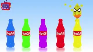 Learn Colors With Spiderman color coco cola Learn Colours For Kids With Eggs And Toys