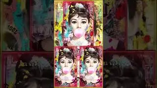 VIBRANT PORTRAIT AUDREY HEPBURN - GRAFFITI PRINT CANVAS for Sale - MODERN WALL ART #shorts #art