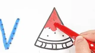 알파벳 V,W,X 점선 따라 쓰고 그림 그리고 색칠하면서 영어 단어를 배우기 | Learn Alphabet V,W,X Words with Drawing and Coloring