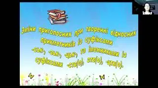 6 клас Українська мова Чергування приголосних при творенні прикметників