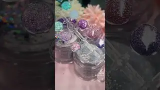 Purple glitter acrylic swatch dots from glitterbels🌸 swatch dots from SHEIN🌸 #acrylicnails #nails