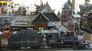 Halloween Village and Train with On-Board Sound