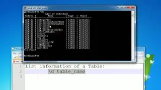 PostgreSQL - SQL Shell - Get Table Information