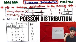 Fit a Poisson Distribution to the Following data||Statistical Method ||BBA MBA MPA