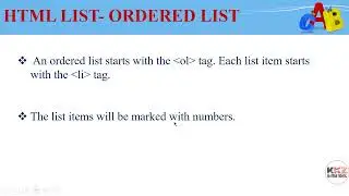 Html List Ordered List Using ol Tag in Html Course Series on Part-45