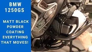 Powder coating the many silver parts on the 1250GS