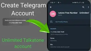 How to create  telegram account with free US number | Unlimited Talkatone number