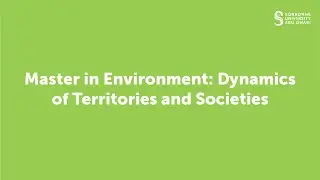 Master in Environment: Dynamics of Territories and Societies