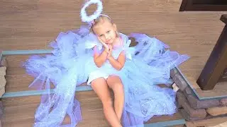 Alice and mommy made DRESS with your own hands !!! DIY angel dress for girl